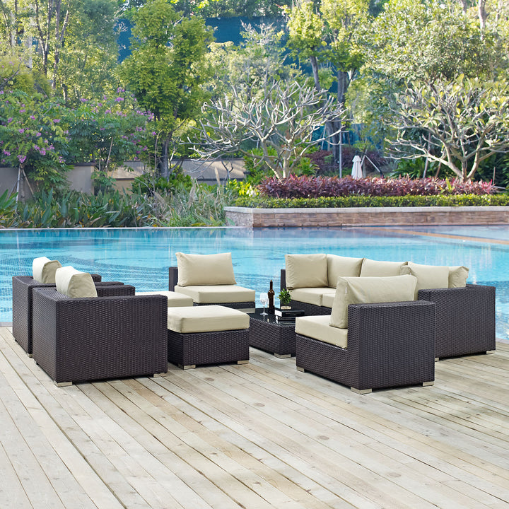 Coalesce 10 Piece Outdoor Patio Sectional Set