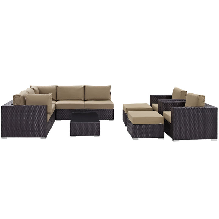 Coalesce 10 Piece Outdoor Patio Sectional Set