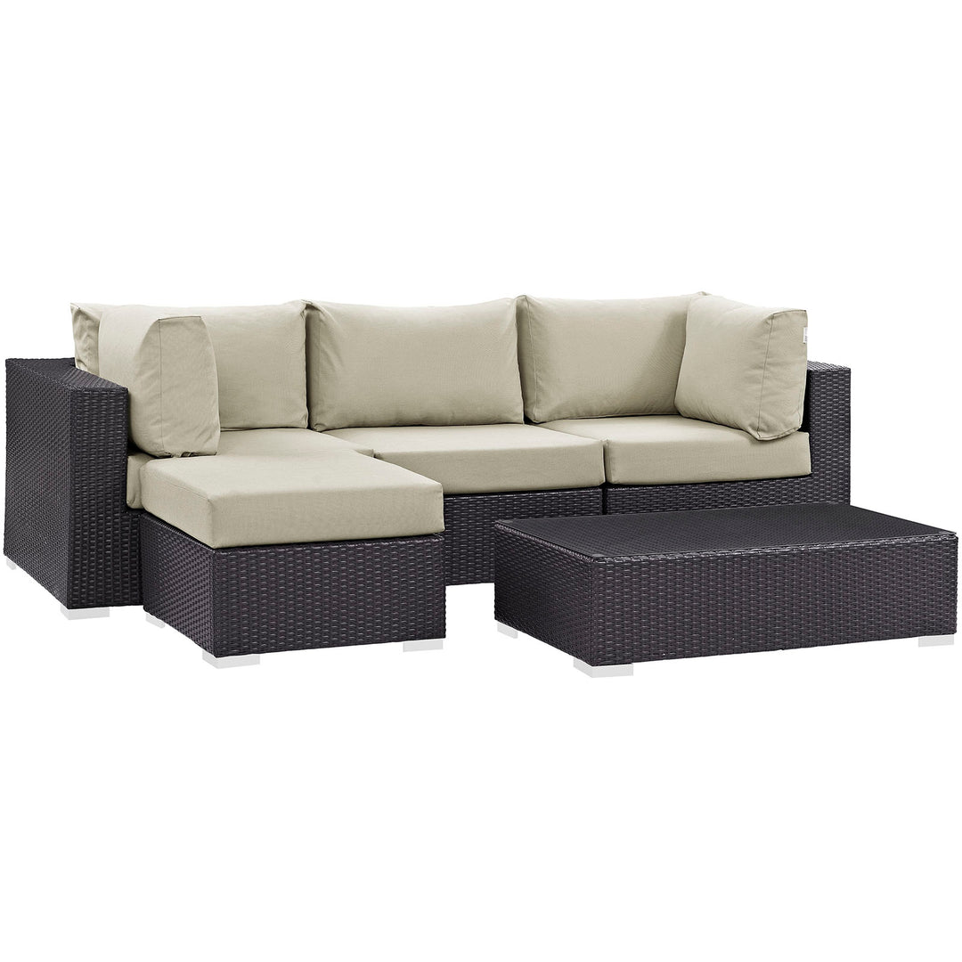 Concord 5 Piece Outdoor Patio Sectional Set