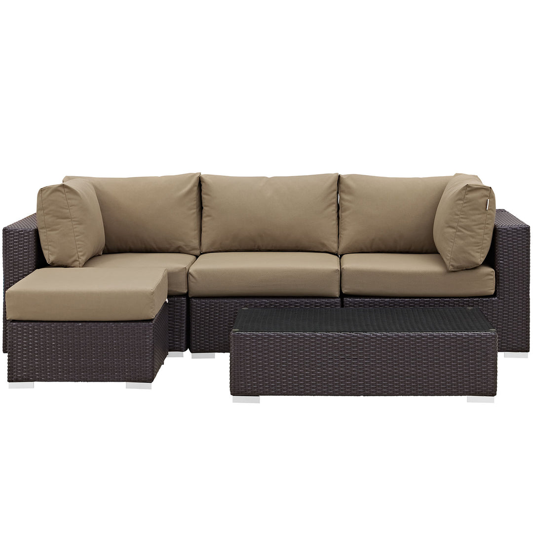 Concord 5 Piece Outdoor Patio Sectional Set