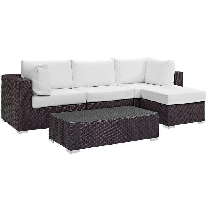 Concord 5 Piece Outdoor Patio Sectional Set