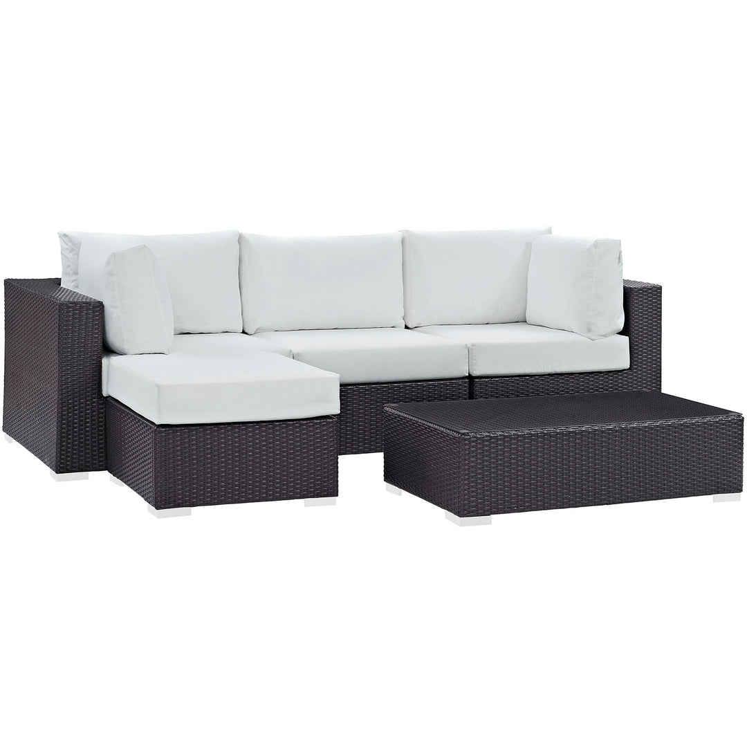 Concord 5 Piece Outdoor Patio Sectional Set