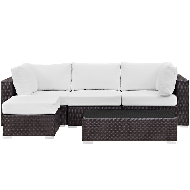 Concord 5 Piece Outdoor Patio Sectional Set