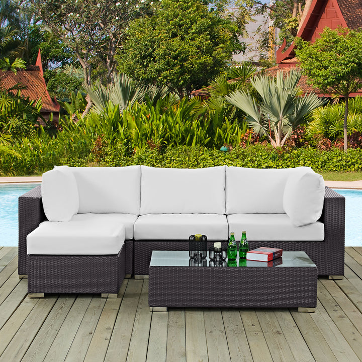 Concord 5 Piece Outdoor Patio Sectional Set