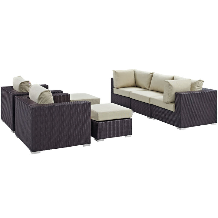 Concord 7 Piece Outdoor Patio Sectional Set