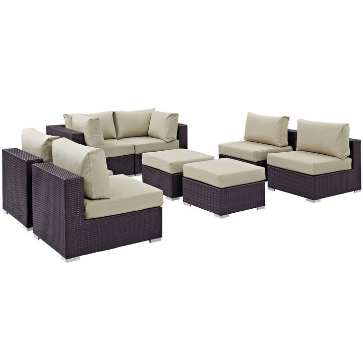 Concord 8 Piece Outdoor Patio Sectional Set