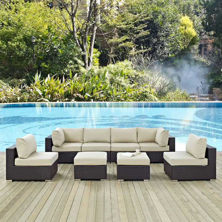 Concord 8 Piece Outdoor Patio Sectional Set