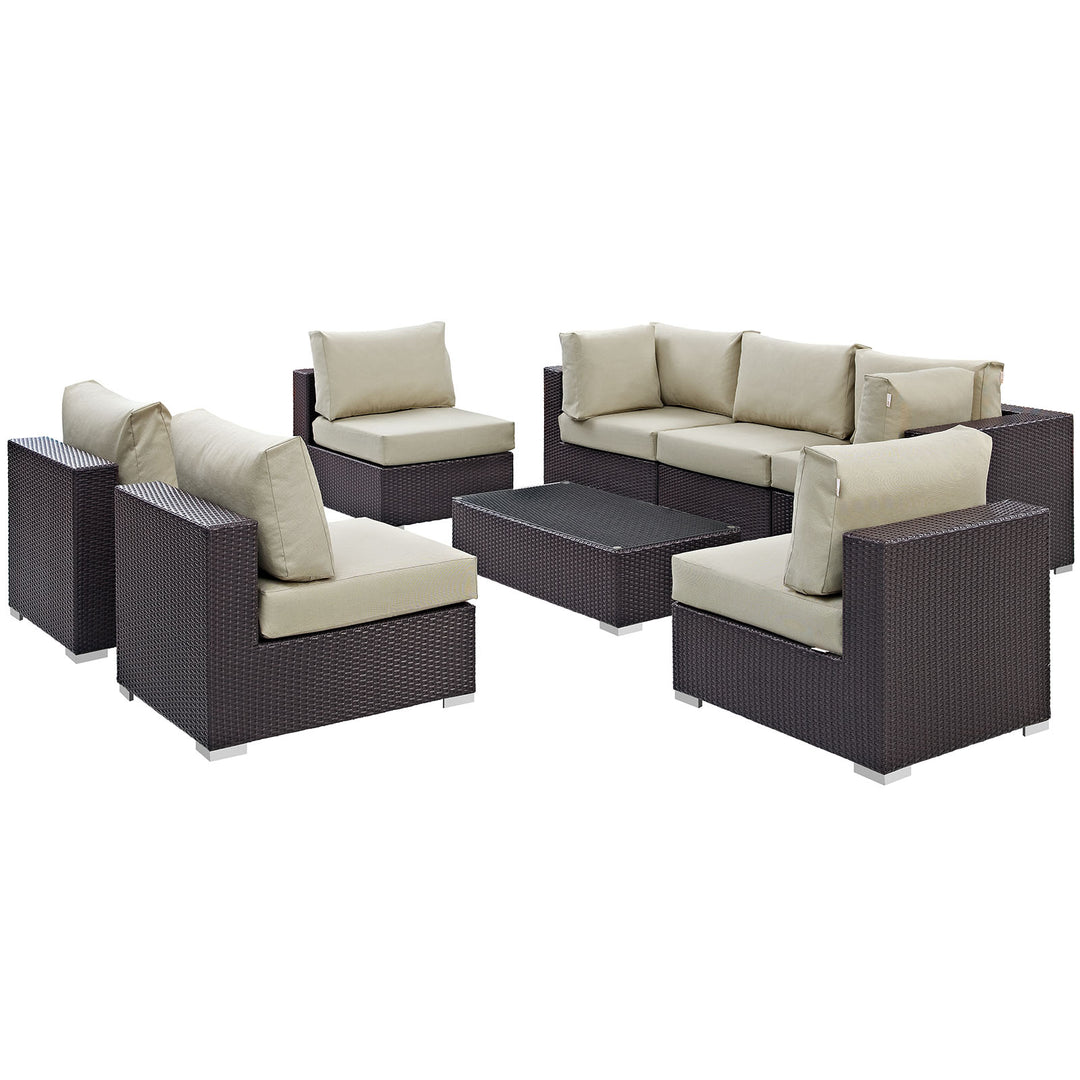 Converge 8 Piece Outdoor Patio Sectional Set