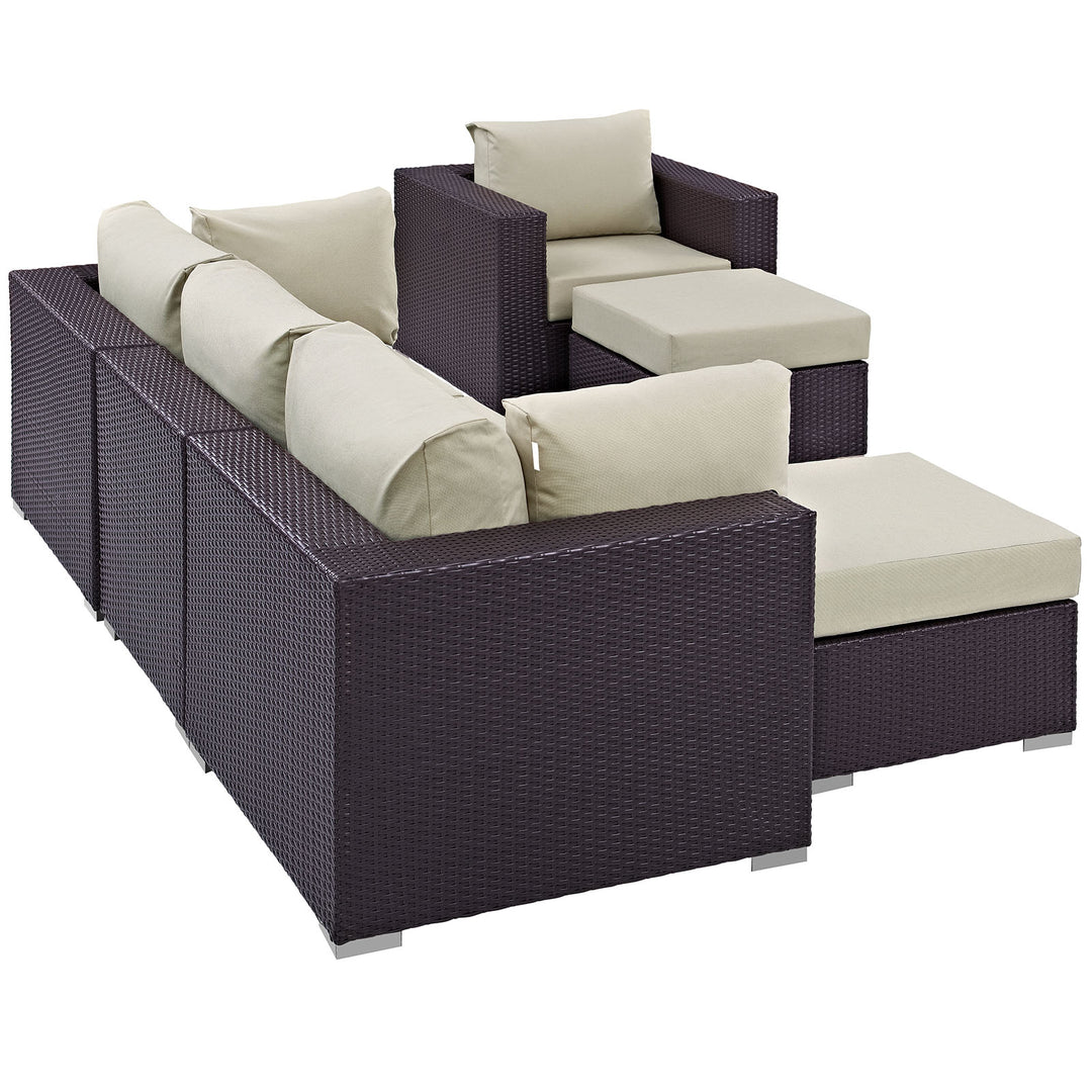 Converge 6 Piece Outdoor Patio Sectional Set