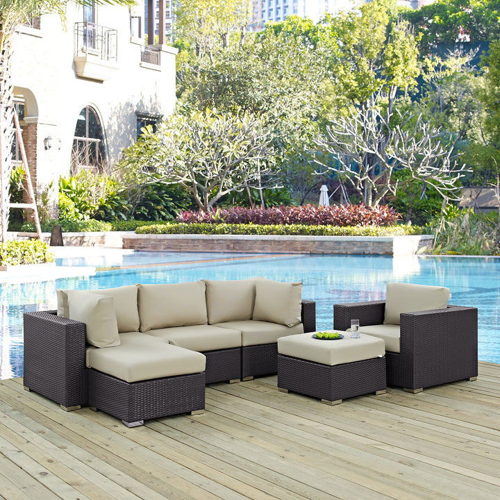 Converge 6 Piece Outdoor Patio Sectional Set