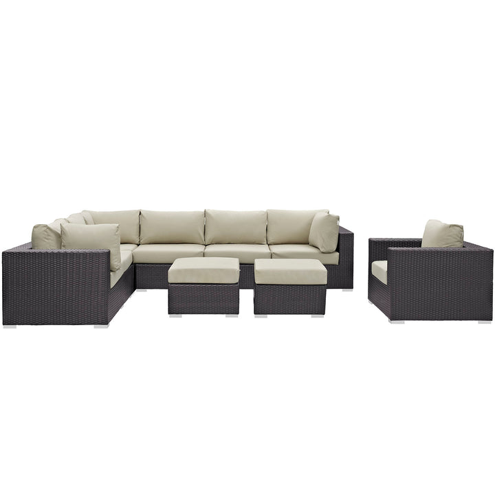 Concord 9 Piece Outdoor Patio Sectional Set