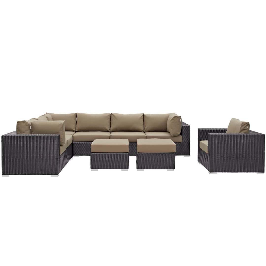 Concord 9 Piece Outdoor Patio Sectional Set