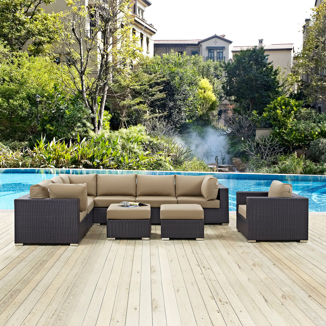 Concord 9 Piece Outdoor Patio Sectional Set