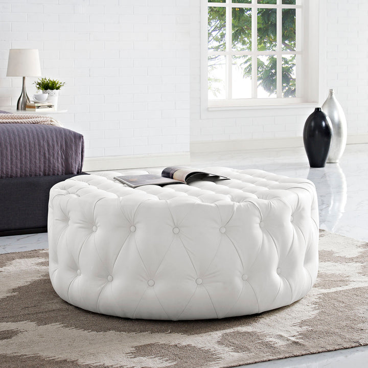 Adele Upholstered Vinyl Ottoman