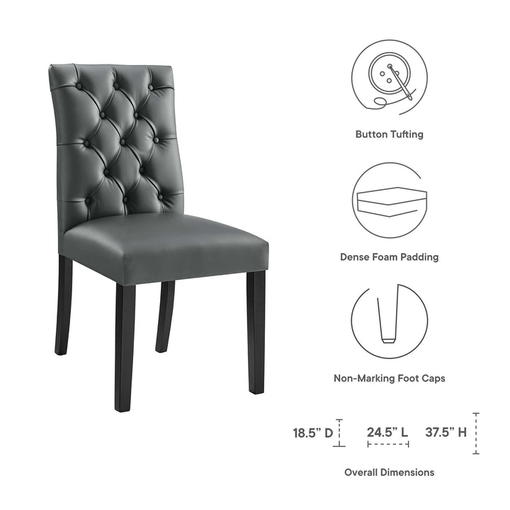 Duke Button Tufted Vegan Leather Dining Chair