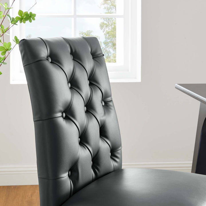 Duke Button Tufted Vegan Leather Dining Chair