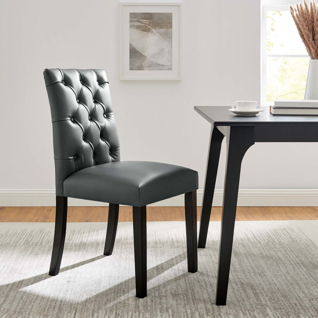 Duke Button Tufted Vegan Leather Dining Chair