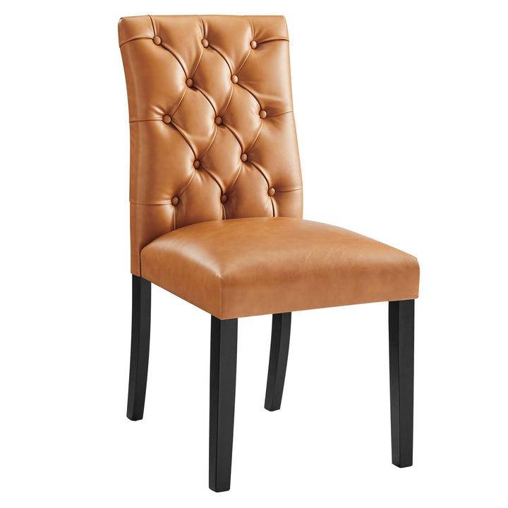 Duke Button Tufted Vegan Leather Dining Chair