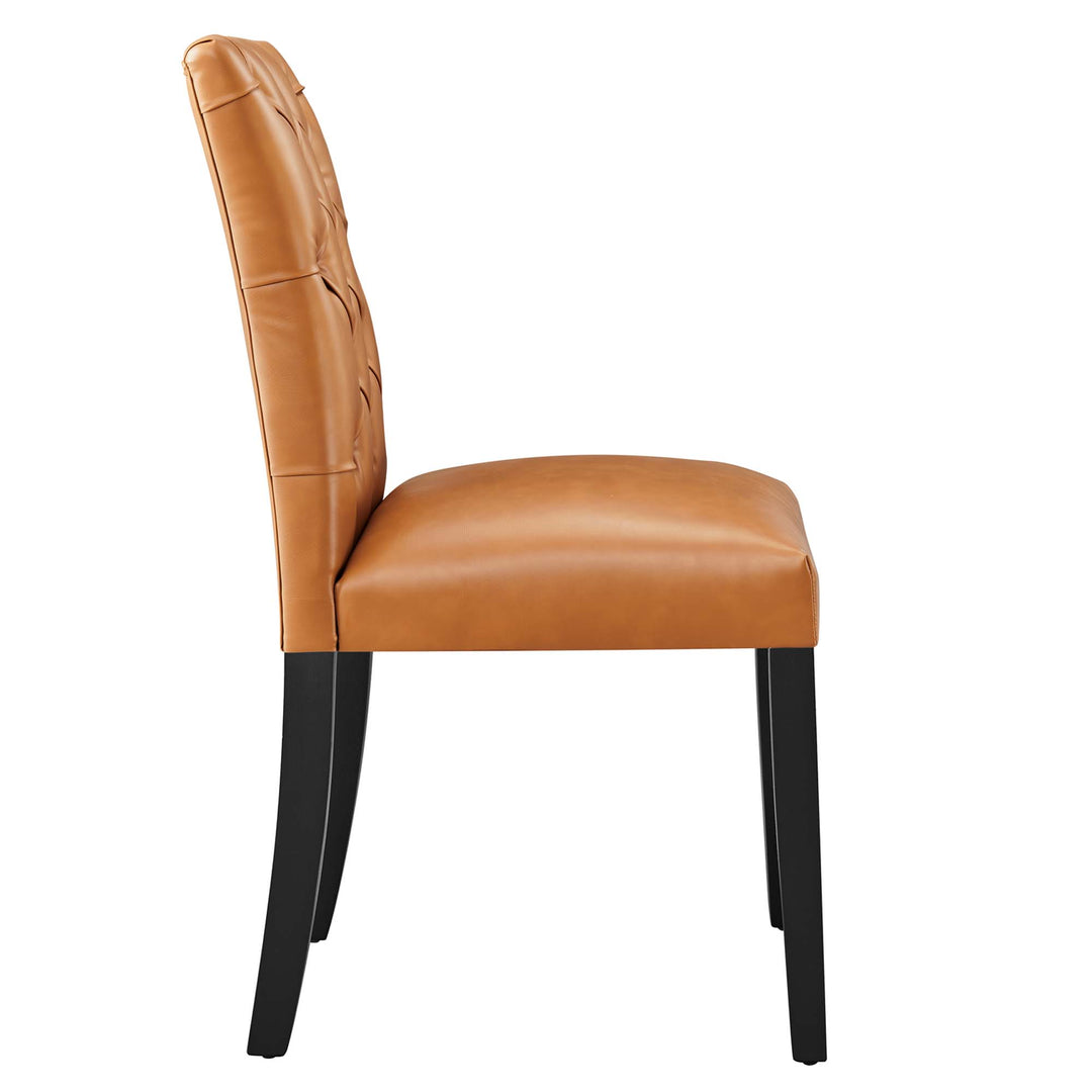 Dynasty Button Tufted Vegan Leather Dining Chair