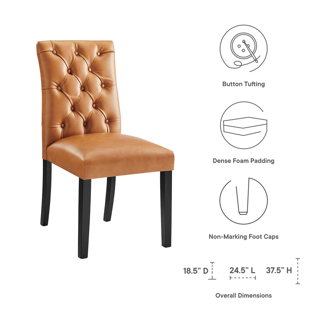 Duke Button Tufted Vegan Leather Dining Chair