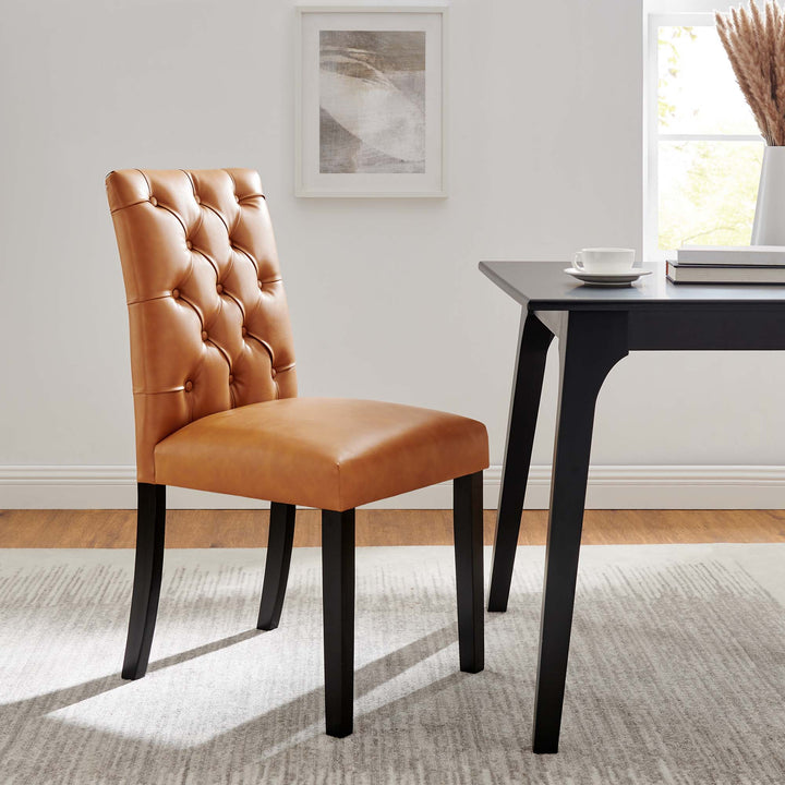 Duke Button Tufted Vegan Leather Dining Chair