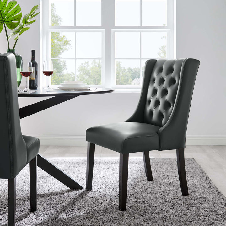 Belmont Button Tufted Vegan Leather Dining Chair