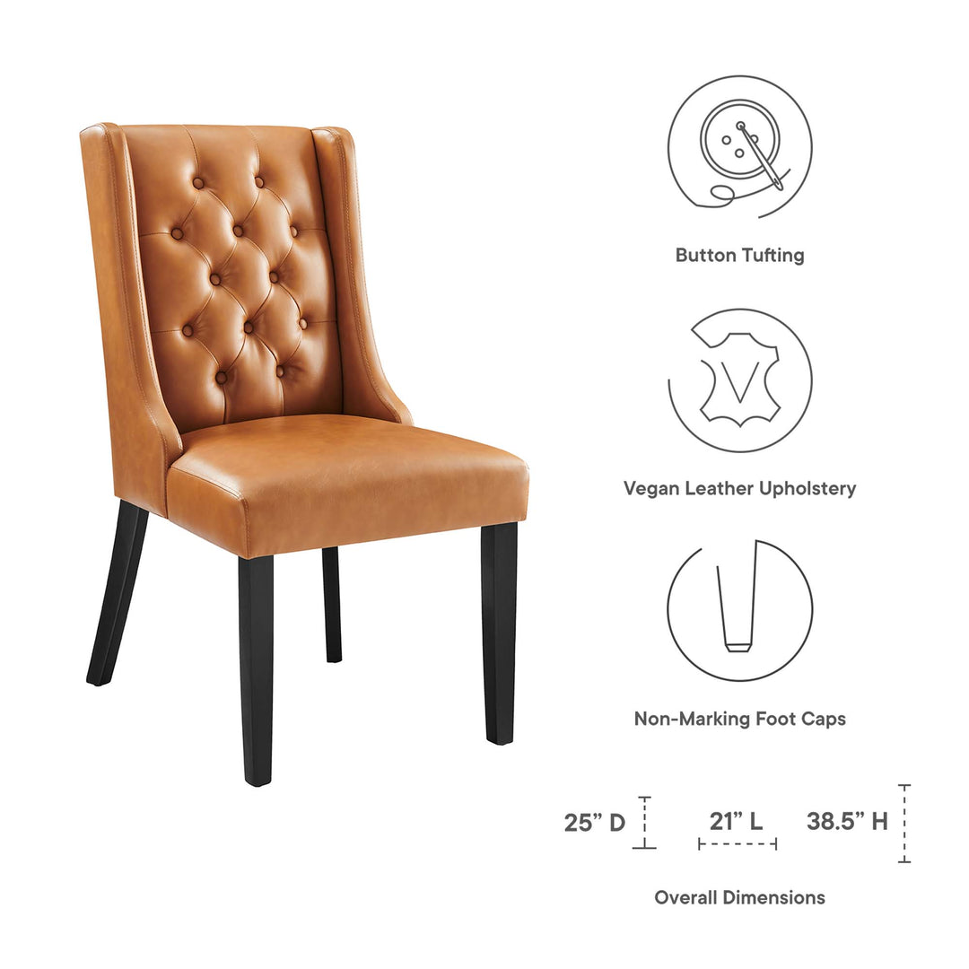 Buckingham Button Tufted Vegan Leather Dining Chair