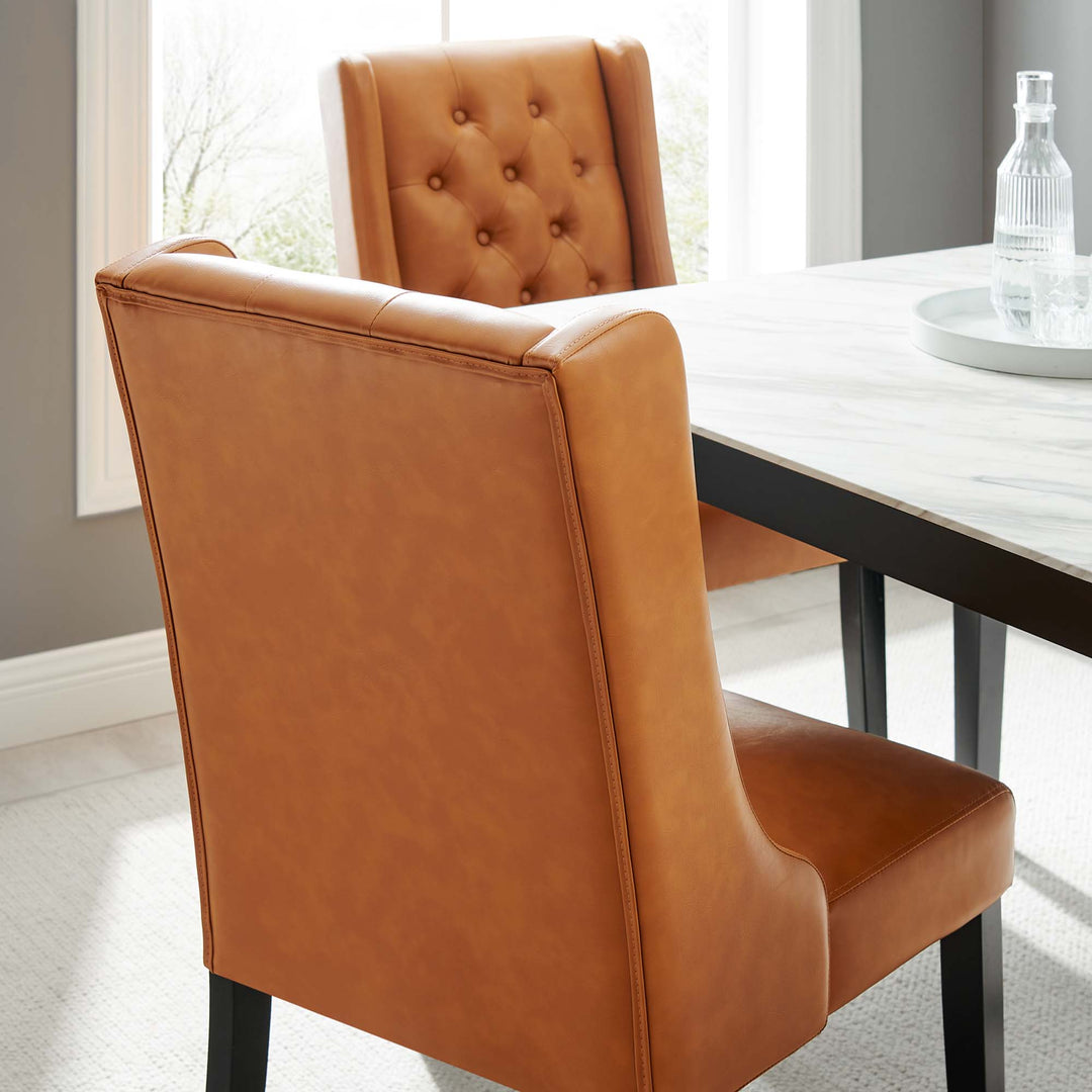 Buckingham Button Tufted Vegan Leather Dining Chair