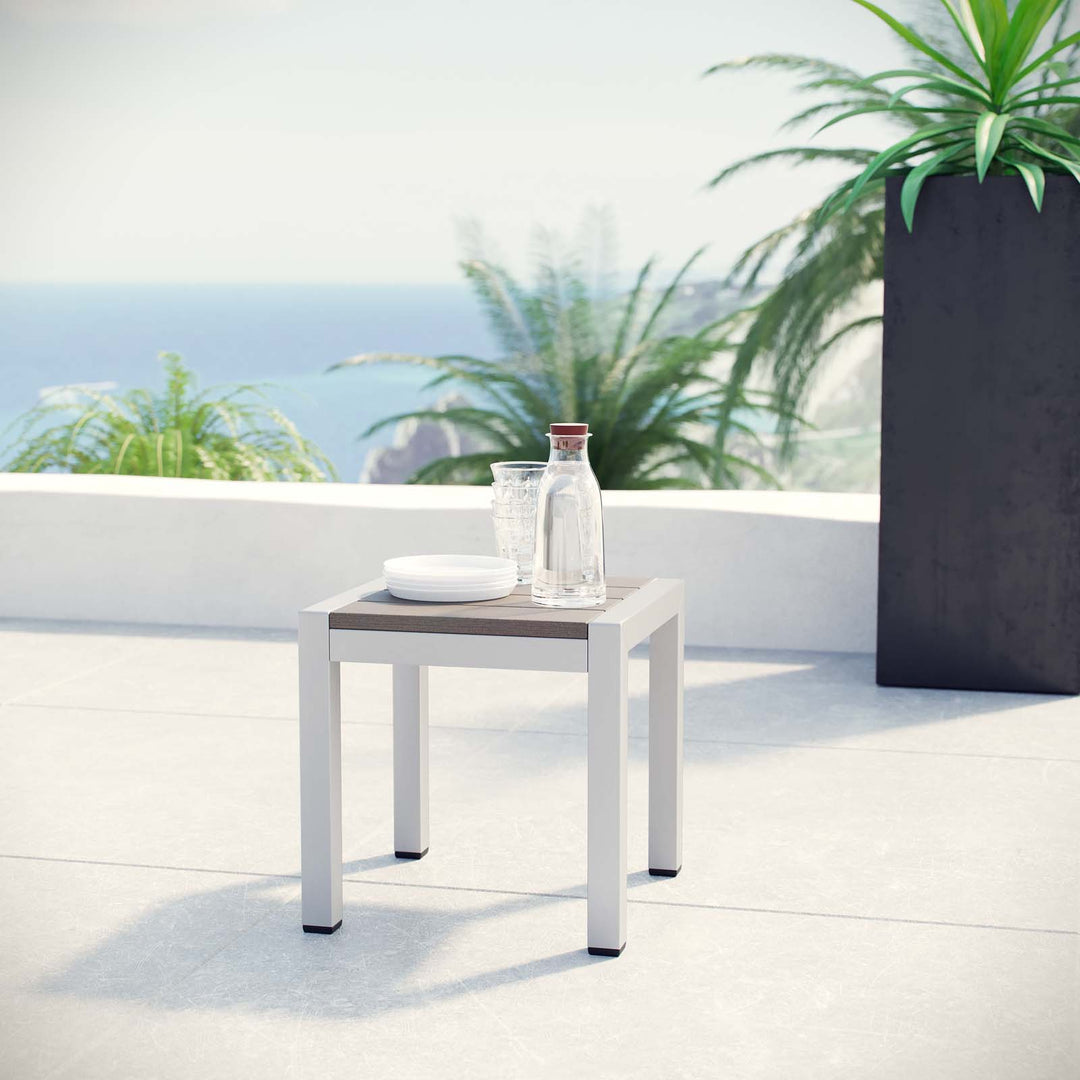 Seaside Outdoor Patio Aluminum Side Table