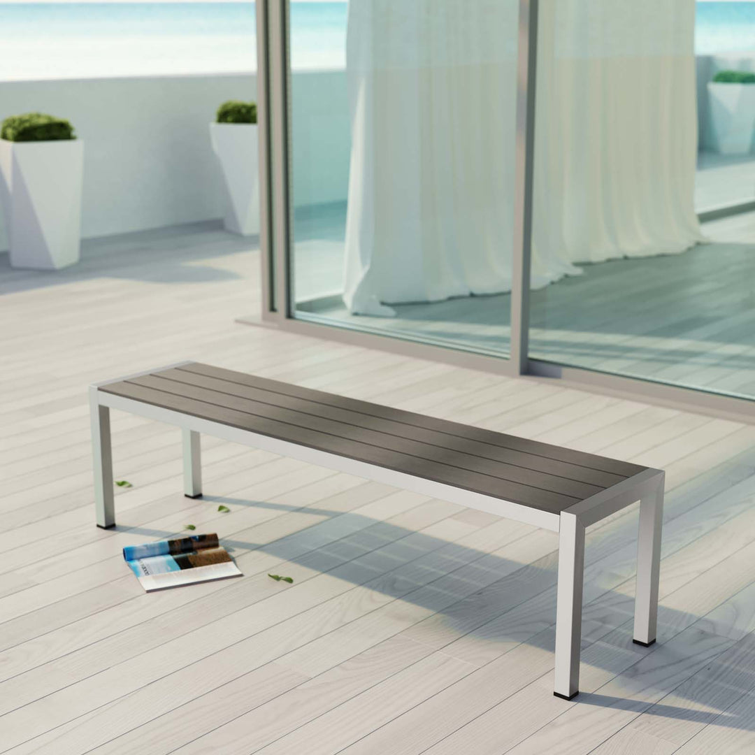 Seaside Open-Air Aluminum Bench