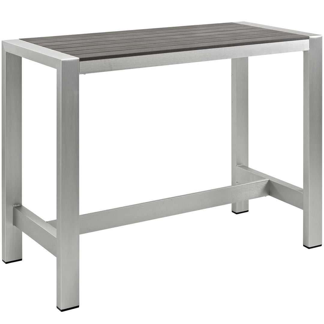 Seaside Open-Air Aluminum Rectangular Bar Table