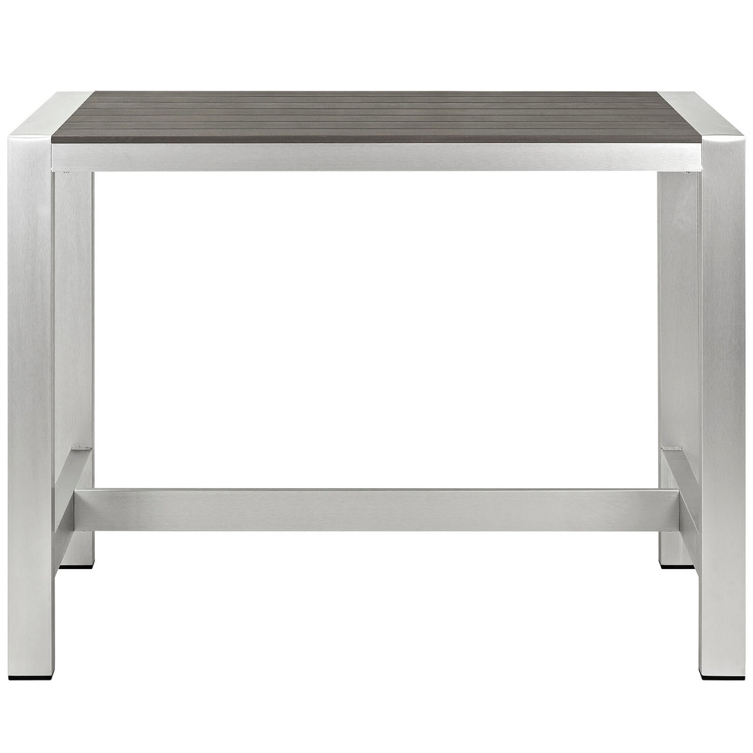 Seaside Open-Air Aluminum Rectangular Bar Table