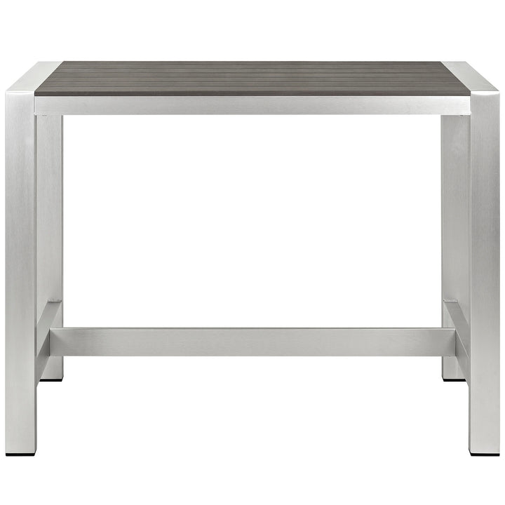 Seaside Open-Air Aluminum Rectangular Bar Table