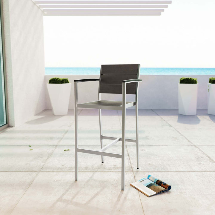 Seaside Outdoor Patio Aluminum Bar Stool