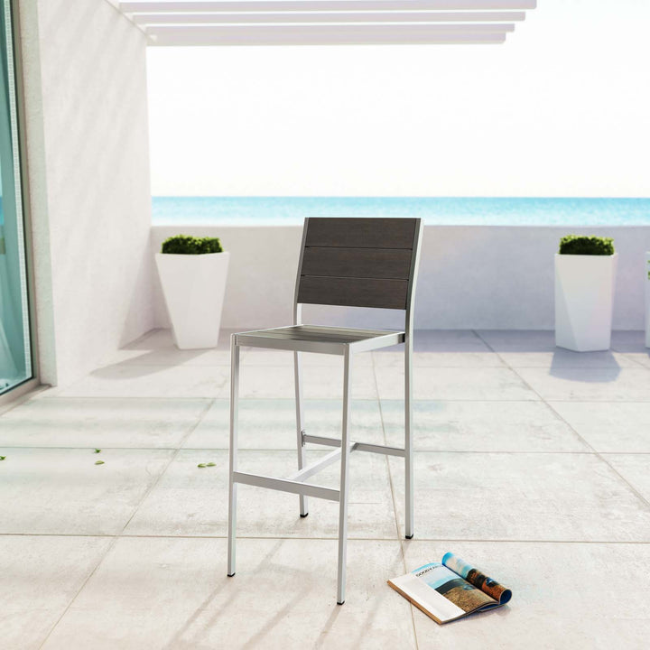 Seaside Outside Patio Aluminum Armless Bar Stool