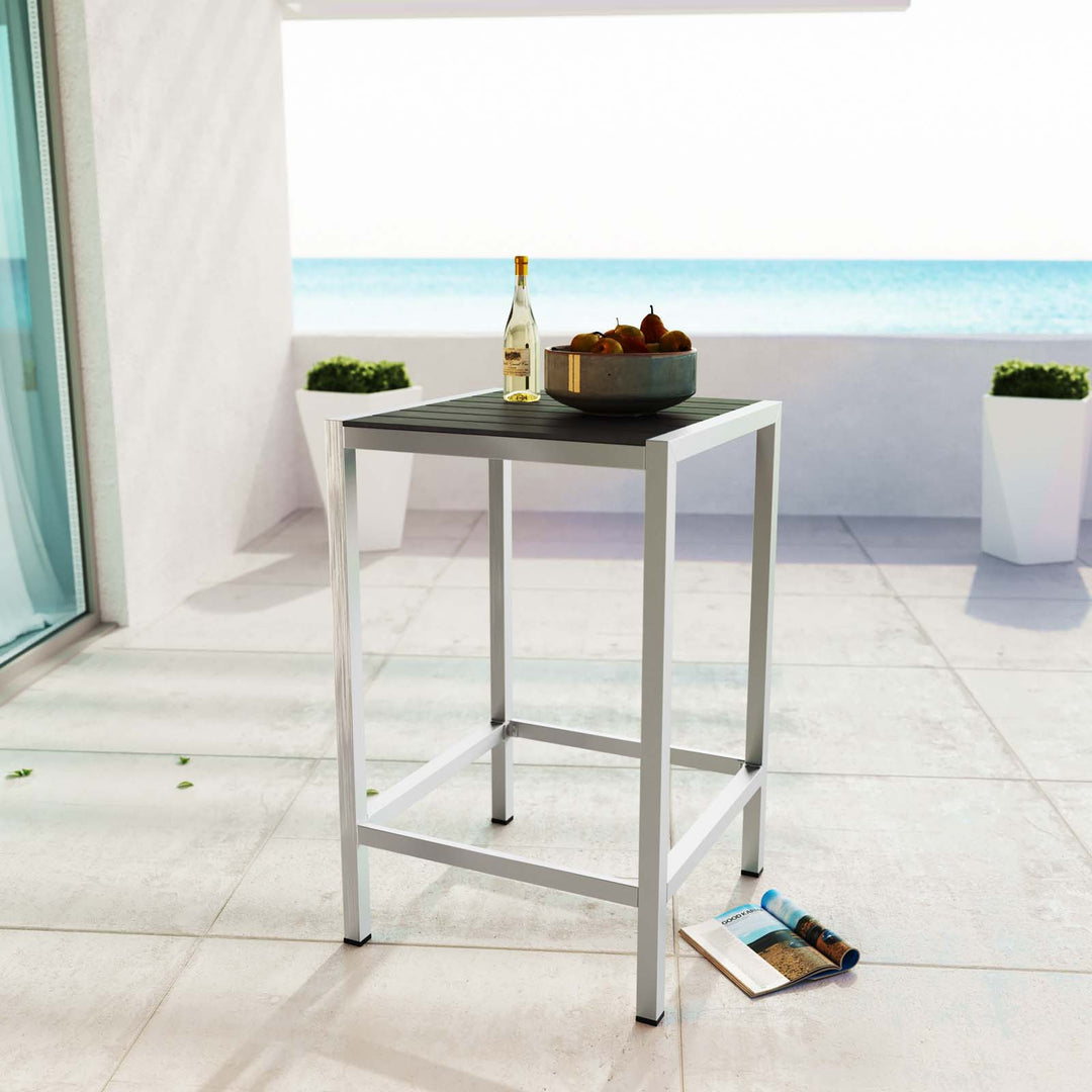 Seaside Open-Air Aluminum Bar Table