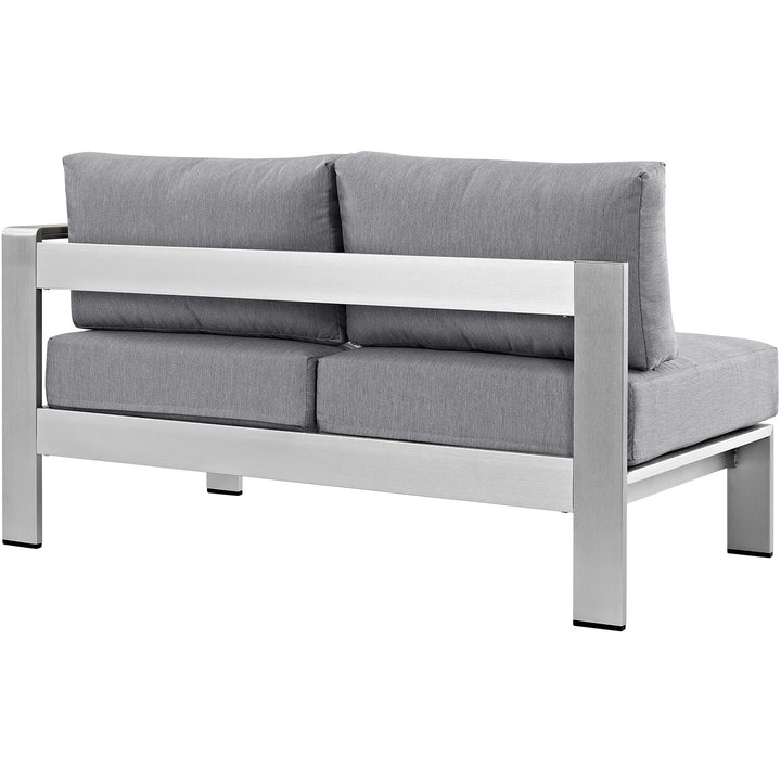 Shoreline Right-Arm Corner Sectional Outdoor Patio Aluminum Loveseat