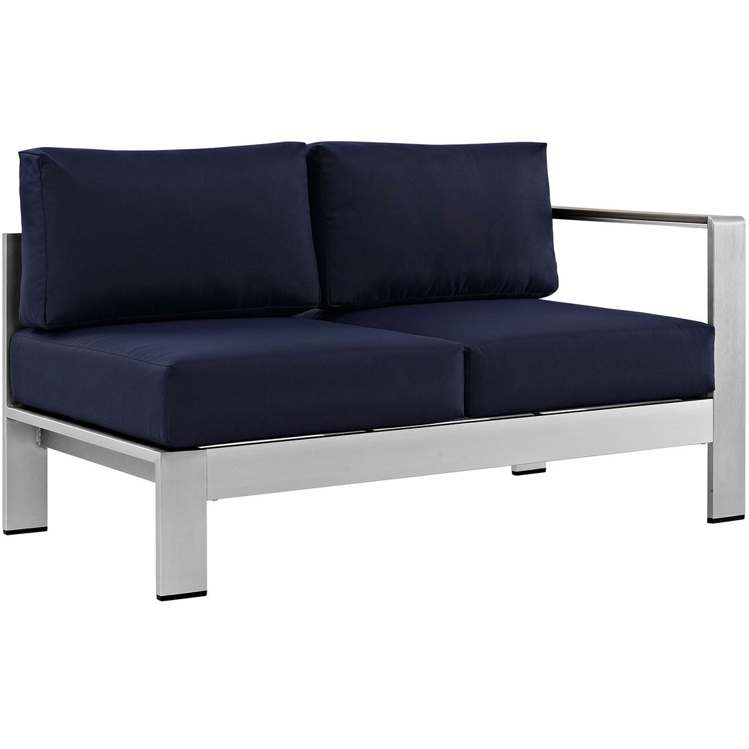 Shoreline Right-Arm Corner Sectional Outdoor Patio Aluminum Loveseat