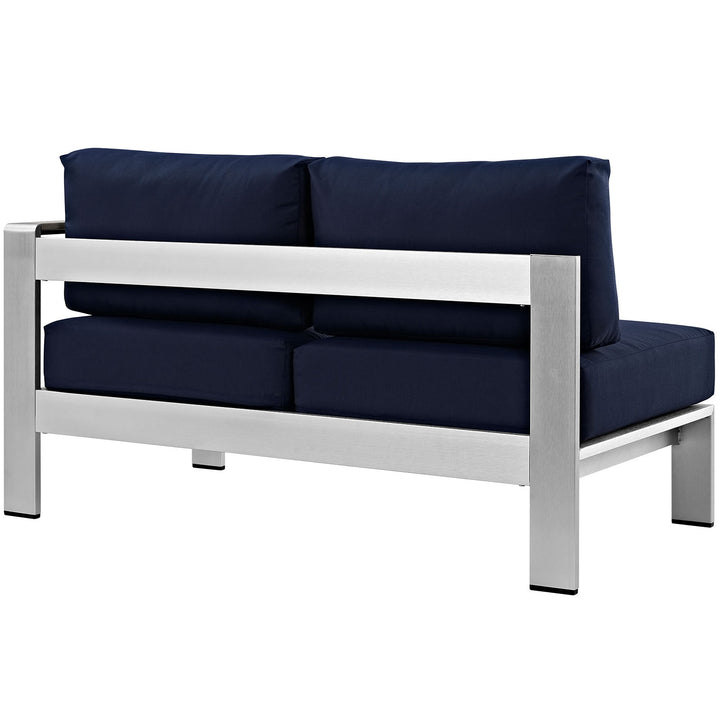 Shoreline Right-Arm Corner Sectional Outdoor Patio Aluminum Loveseat