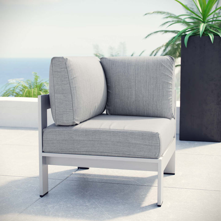 Shoreline Outdoor Patio Aluminum Corner Sofa