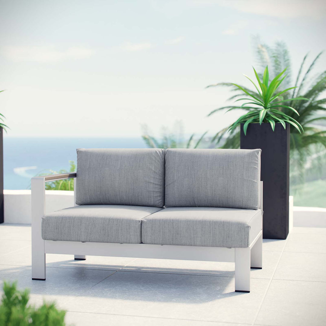 Sea Line-Angle Chaise Sectional Garden Lounge Aluminum Loveseat