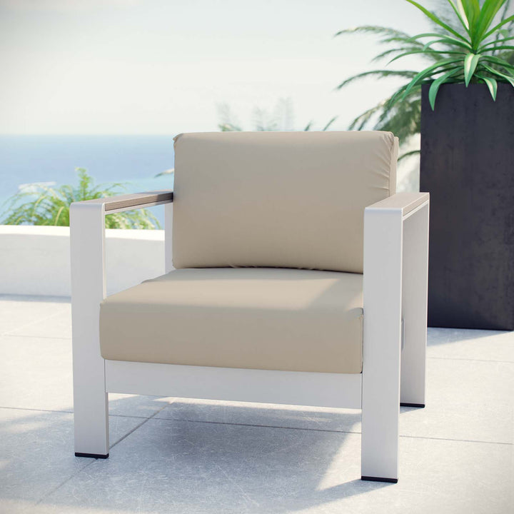 Seaside Outdoor Patio Aluminum Armchair