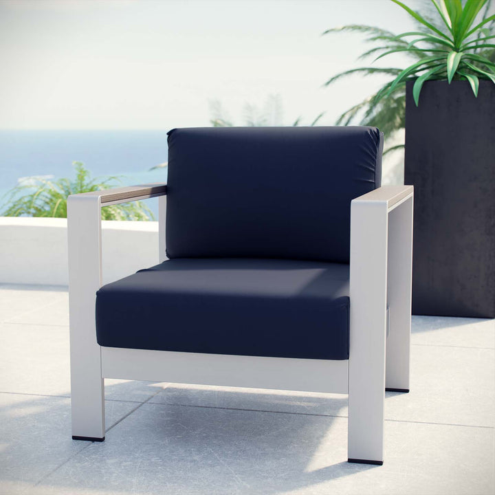 Seaside Outdoor Patio Aluminum Armchair