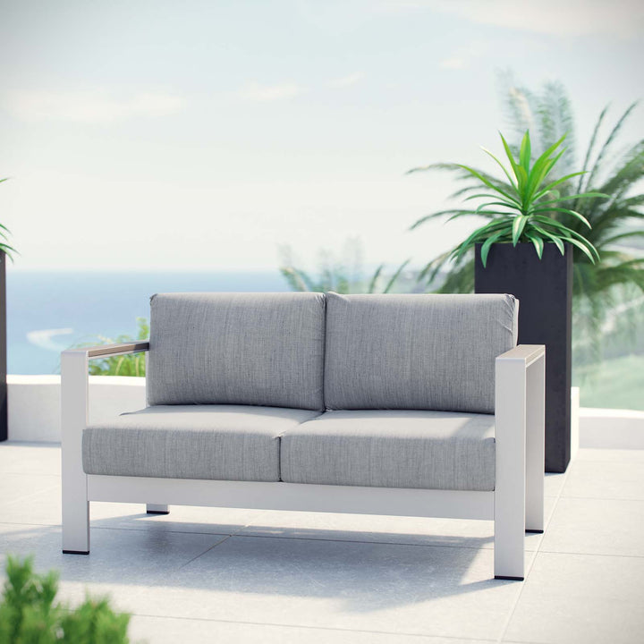 Seaside Open-Air Aluminum Loveseat