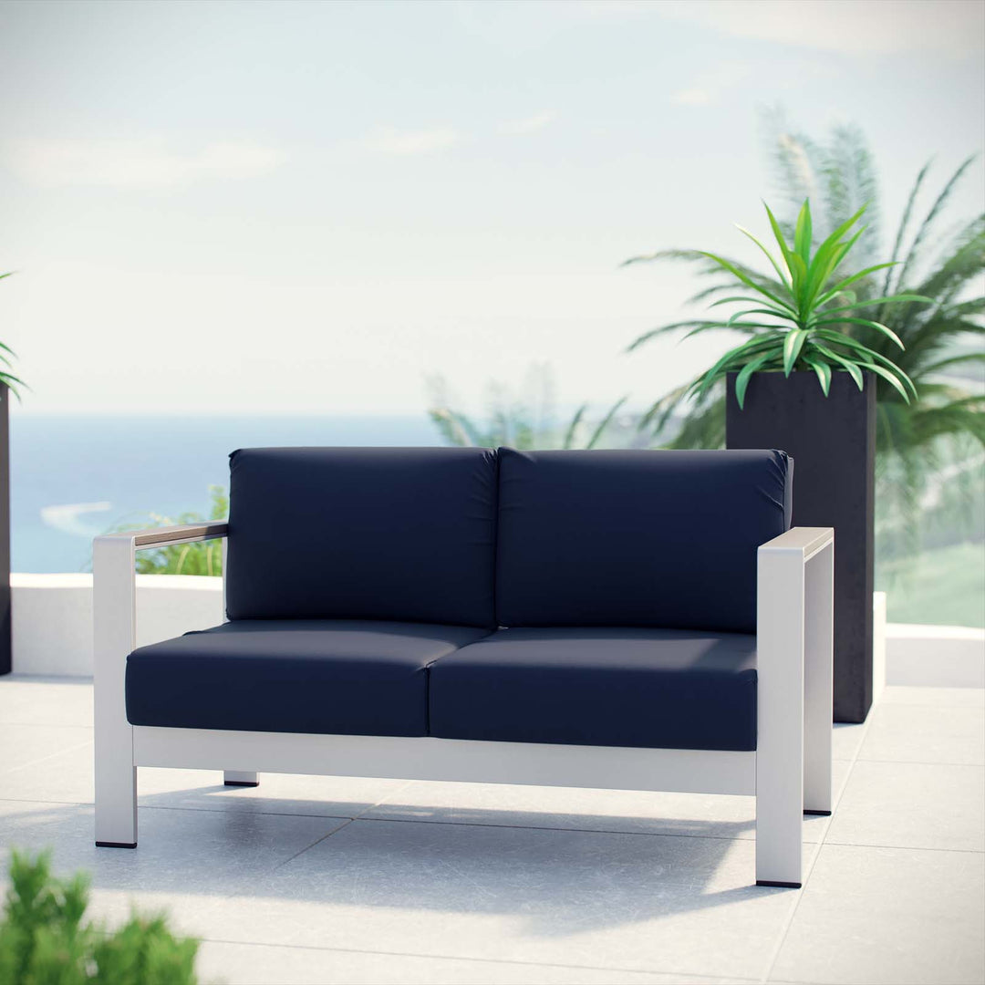 Seaside Open-Air Aluminum Loveseat