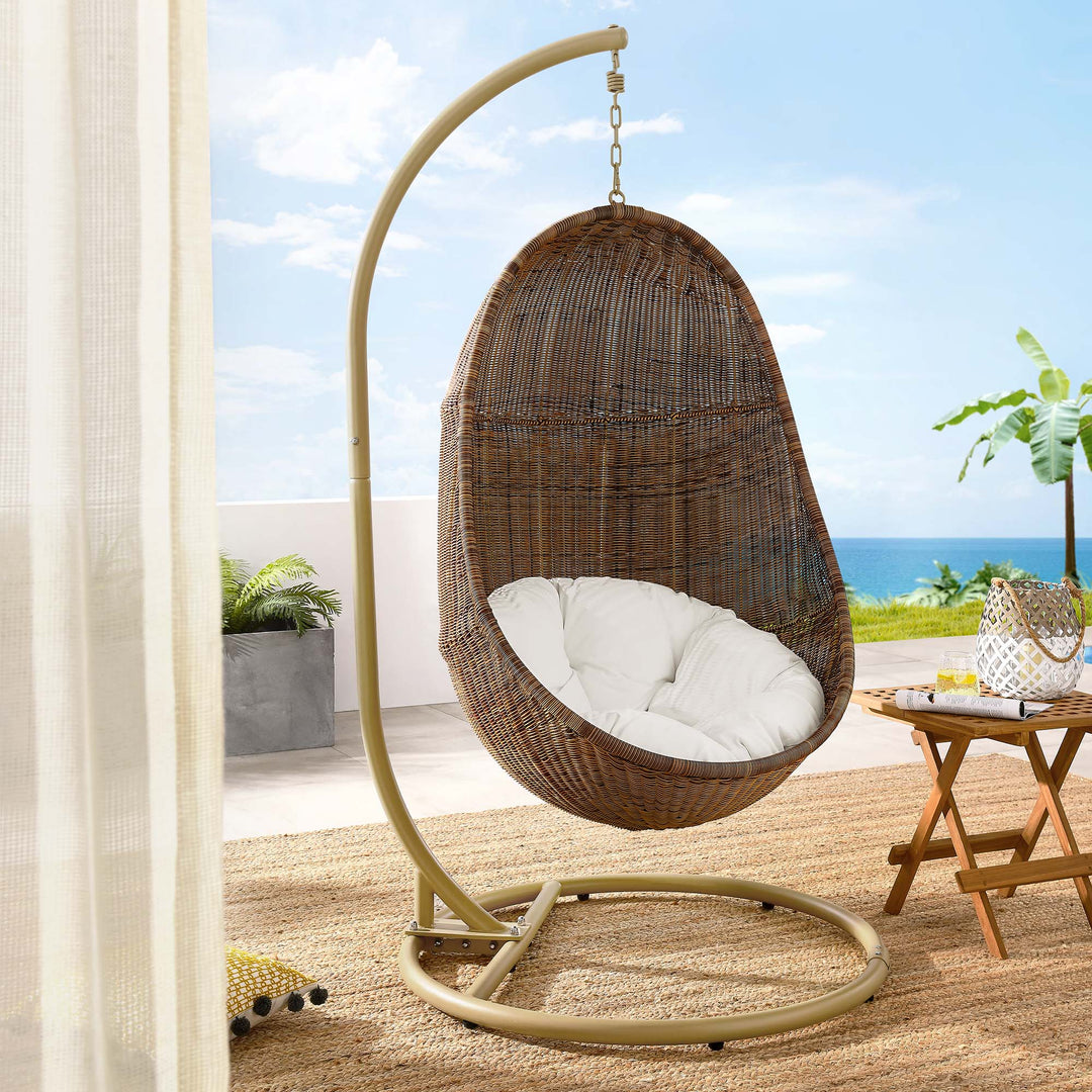 Breeze Outdoor Patio Wood Swing Chair With Stand