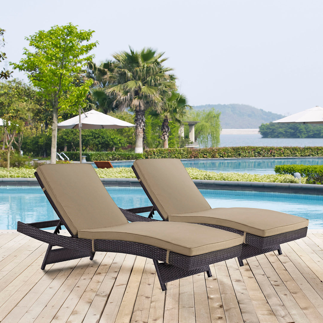 Coastal Outdoor Patio Chaise Set of 2