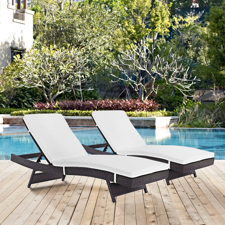 Coastal Outdoor Patio Chaise Set of 2