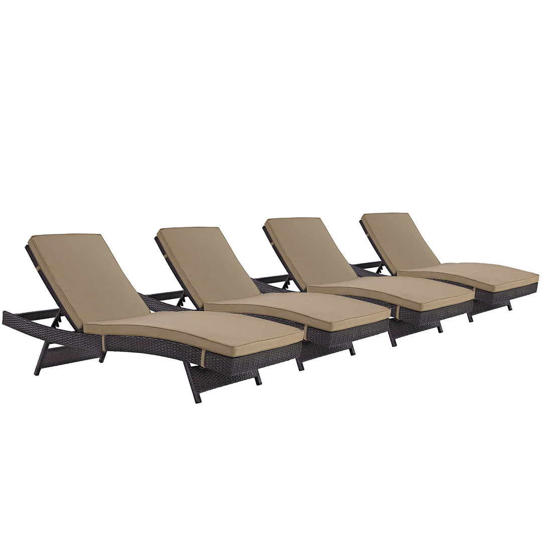 Coastal Outdoor Patio Chaise Set of 4