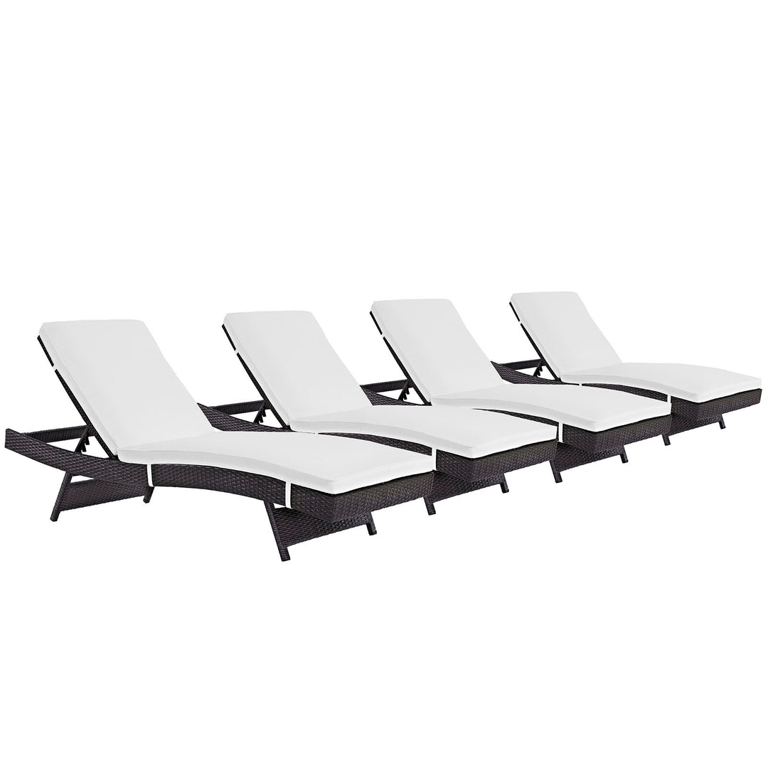 Coastal Outdoor Patio Chaise Set of 4